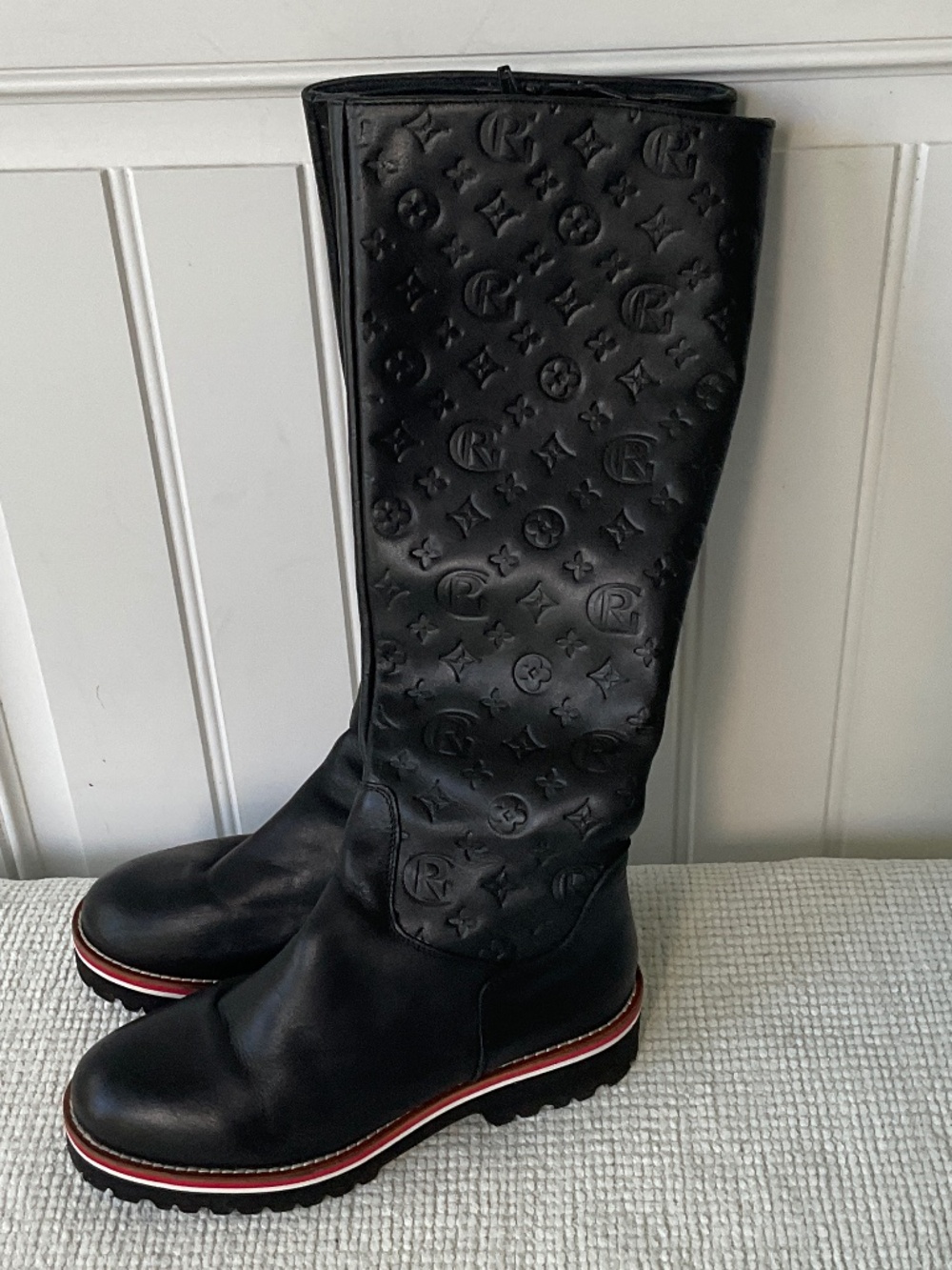 Costume made Italian leather boots ..Like New size 7 7/5 …